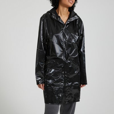 Unisex Waterproof Hooded Jacket with Zip Fastening RAINS