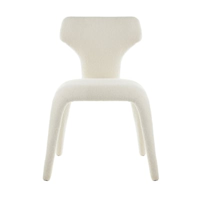 Chaise repas full bouclette rase écru ZAGO