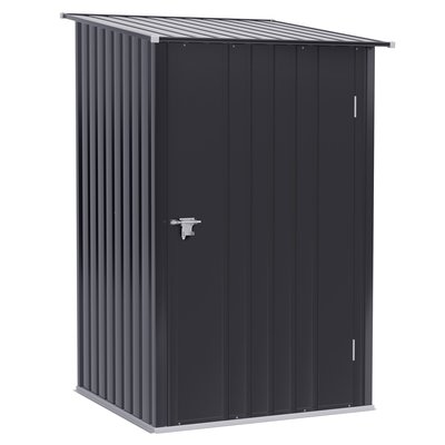 Abri de jardin porte verrouillable tôle acier ondulée anthracite OUTSUNNY