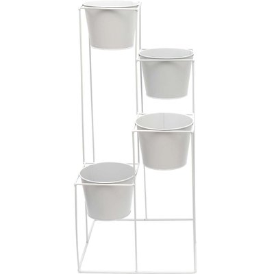 Support à plantes 4 jardinières en métal Scandi 30 x 70 cm JARDINDECO