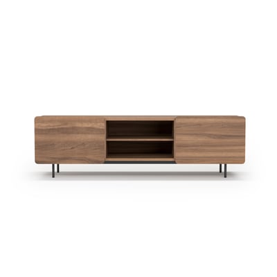 Meuble TV placard 2 portes arrondies, BISCUIT HERDASA