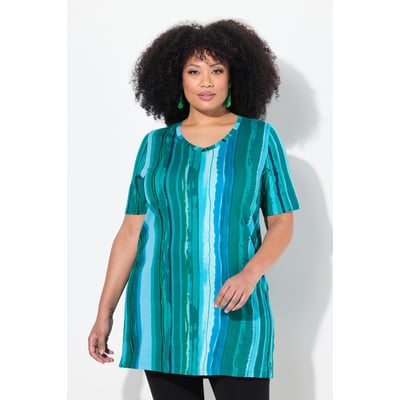 T-shirt long, coupe évasée. Col V ULLA POPKEN