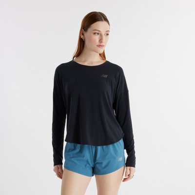 Drapey Jersey Long Sleeve T-Shirt Sweat col rond manches longues. NEW BALANCE