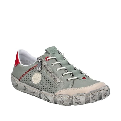 Baskets running en cuir avec un talon plat et un zip côté externe RIEKER