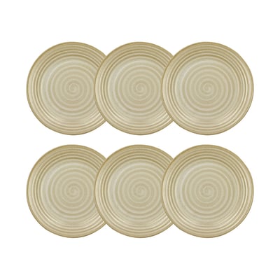 Lot de 6 assiettes à dessert 21cm en grès, TURBOLINO NOVASTYL