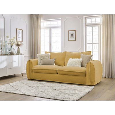 Canapé lit 3 places en tissu lisse couchage 160x194 cm, ARCHIMEDE BOBOCHIC