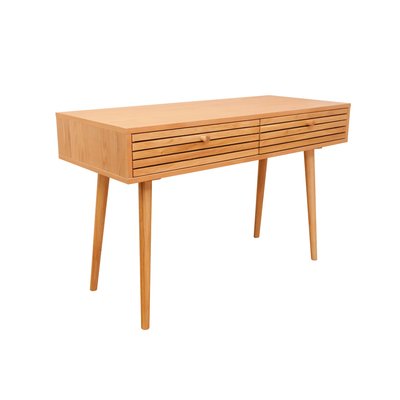 Bureau à rainures en bois placage chêne TERRE DE NUIT