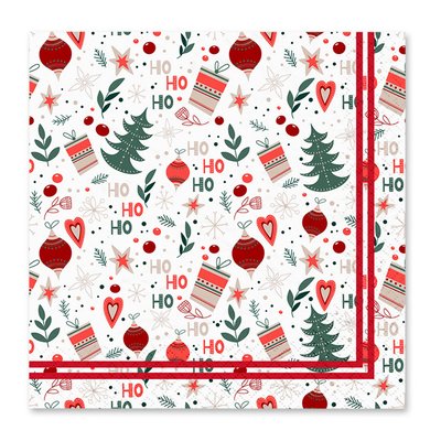 Lot de 20 serviettes en papier Joyeuses fetes ho ho ho DOUCEUR D'INTÉRIEUR
