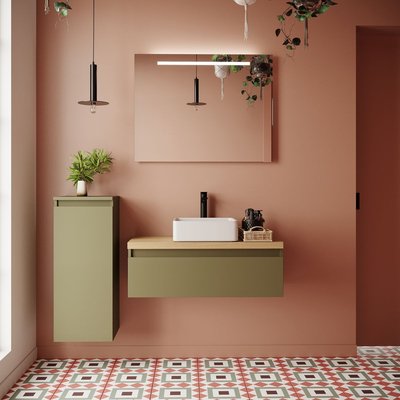 Ensemble vasque posée 1 tiroir + miroir - HUDSON HOMIFAB