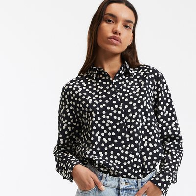 Chemise fluide, imprimé pois, manches longues LA REDOUTE COLLECTIONS