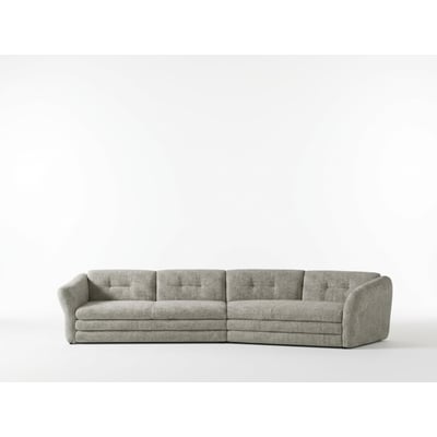 Canapé droit fixe 4 places en tissu chiné, MARBLE BOBOCHIC