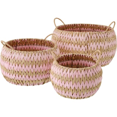 Set de 3 paniers tressés avec anses RECOLLECTION
