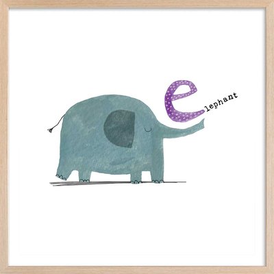 Affiche enfant e comme éléphant HEXOA