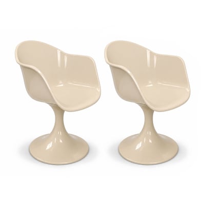 Lot de 2 fauteuils de table en résine acrylique, GLAM NOW'S HOME