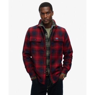 Surchemise zippée en laine à carreaux avec doublure en polaire SUPERDRY