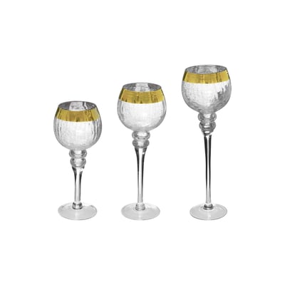 Photophores verre noir et blanc zébré Diere - Lot de 6 Photophores verre noir et blanc zébré Diere - Lot de 6