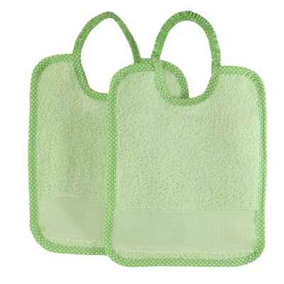 Lot de 2 bavoirs à broder avec toile aïda MAIDA LINANDELLE