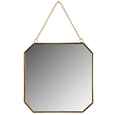 Miroir carré en métal laqué doré Carré AUBRY GASPARD