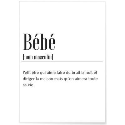 Affiche Définition Bébé L'AFFICHERIE