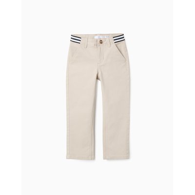 Pantalon Chino en Sergé avec Taille Rayée ZIPPY