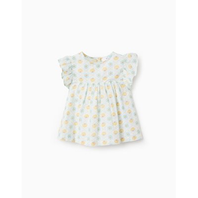 Blouse avec Motif Floral Vintage et Volants ZIPPY