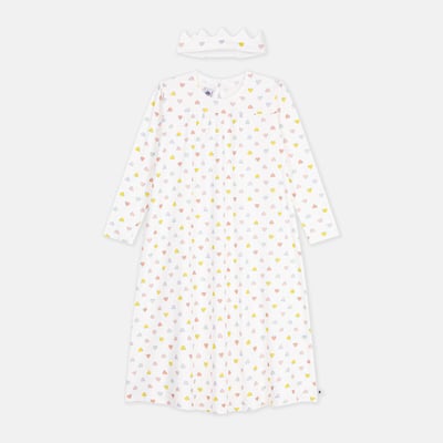 Camicia da notte da principessa con diadema in cotone PETIT BATEAU