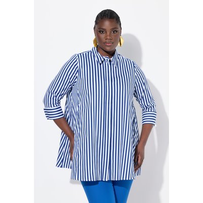Blouse, rayures, plis godets, col de chemise ULLA POPKEN