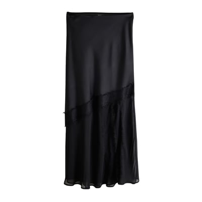 Jupe mi-longue en satin et mesh à dentelle NEXT