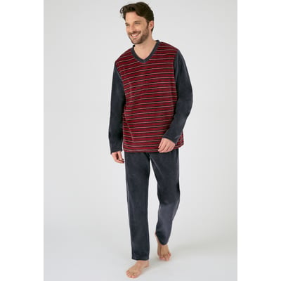 Pyjama velours rayé mélange coton DAMART