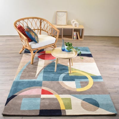 Tapis salon et chambre fait à la main en coton BIO CONTEMPORAIN UN AMOUR DE TAPIS