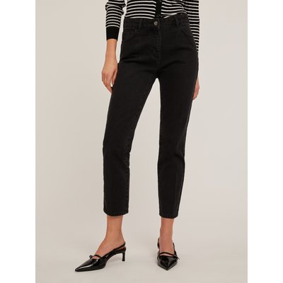 Jean ligne carrot modèle Rianne en denim de coton, délavage noir MOTIVI