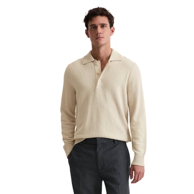 Pull polo regular en bouclette de coton bio MARC O'POLO