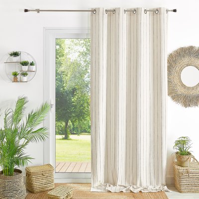 Rideau 100% coton à rayures beige LOURMARIN HOME MAISON