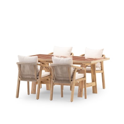 Salon de jardin, 4 chaises, BISBAL & SIENA DEFORA HOME