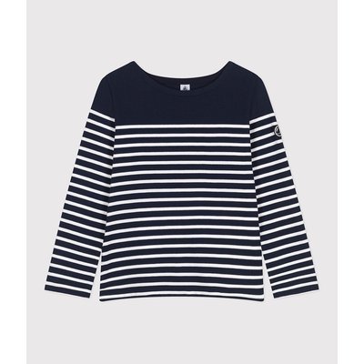 Marinière en coton, manches longues PETIT BATEAU
