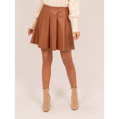 Jupe plissée cuir courte top