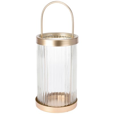 Lanterne en verre et métal doré WADIGA