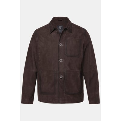Veste en cuir de chèvre suédé. col chemise JP1880