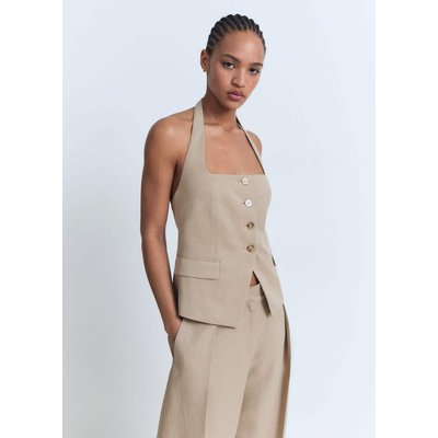 Gilet de costume en lin MANGO