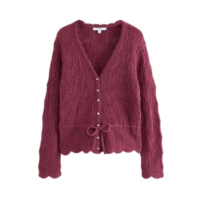 Cardigan en maille pointelle à nouer NEXT