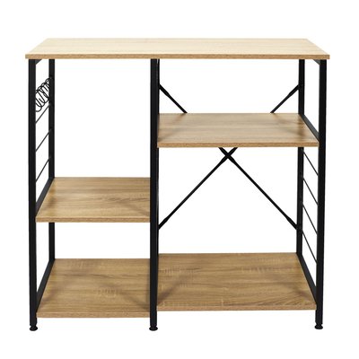 Meuble de rangement d'appoint Stan - Métal et Effet bois - Hauteur 82 cm TOILINUX