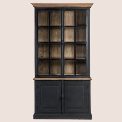 Buffet vaisselier en bois noir 2 portes vitrées - DALILA HELLIN, DEPUIS 1862