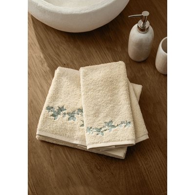 Serviette toilette fleur brodée MANGO HOME