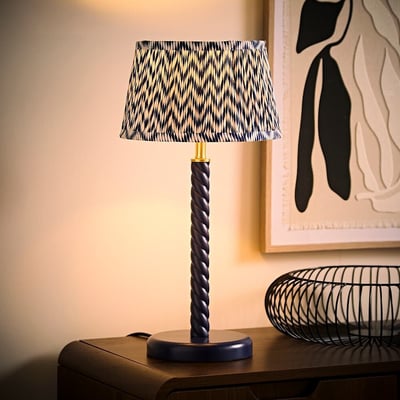 Amalia Twist Table Lamp with Chevron Taper Shade SO'HOME