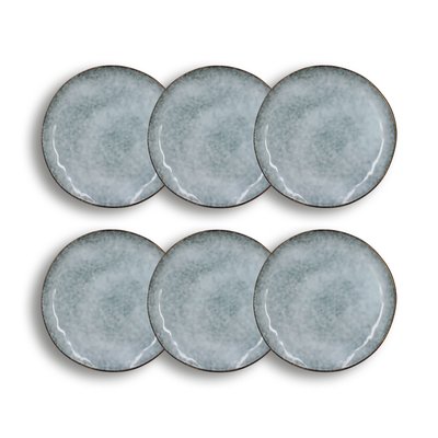 Lot de 6 assiettes desserts en grès 20,5cm, ARONAL OGO LIVING
