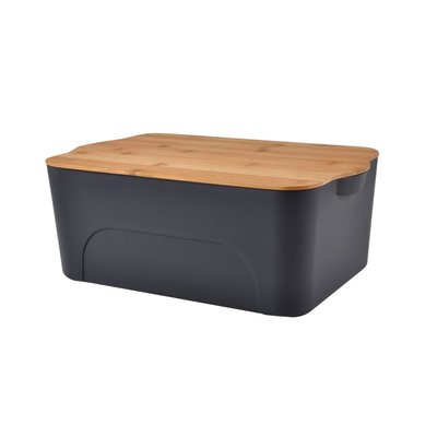 Boite plastique avec couvercle en bambou TOILINUX