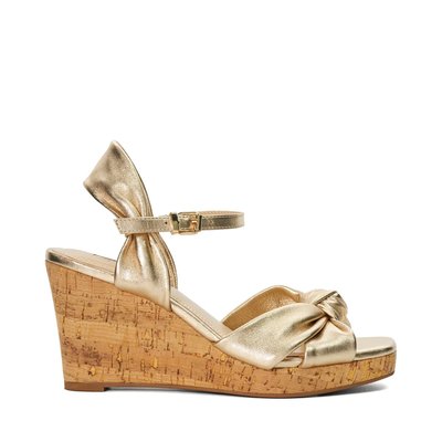 Chaussures compensées en cuir et liège - KAINO DUNE LONDON