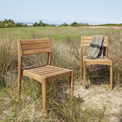 Lot de 2 chaises de jardin en teck recyclé massif  HORTENSE BERAH GETAH