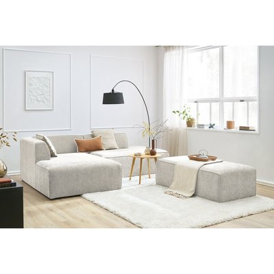 Canapé modulable 5 places en tissu texturé avec pouf, MEGEVE BOBOCHIC