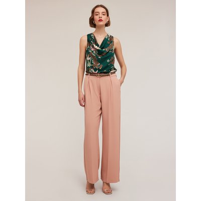 Pantalon large en satin avec passepoil le long de la jambe MOTIVI